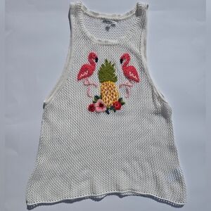 American Eagle Women's Knit Flamingo Tank Top Size XL